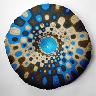 E By Design 190_bohemian & Eclectic Retrograde Design Tufted Floor Pillow In Brown