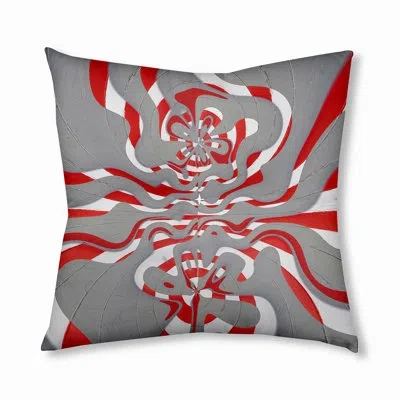 E By Design 193_bohemian & Eclectic Ribbon Stripes Design Tufted Floor Pillow In Red