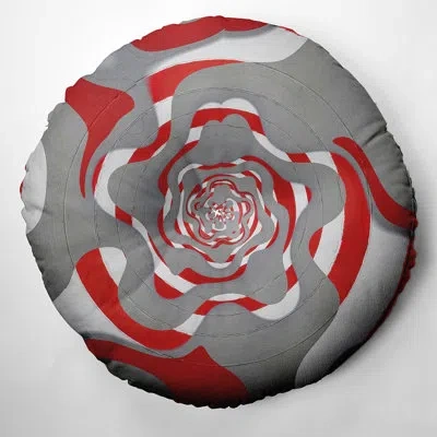 E By Design 194_bohemian & Eclectic Ribbon Stripes Too Design Tufted Floor Pillow In Red