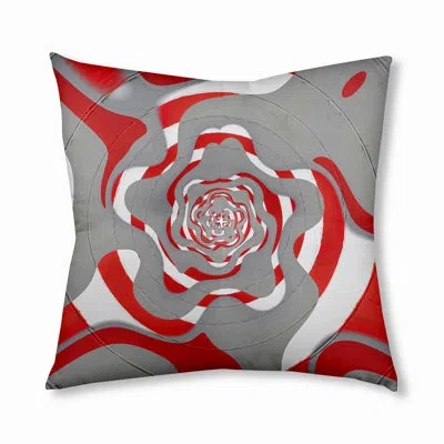 E By Design 195_bohemian & Eclectic Ribbon Stripes Too Design Tufted Floor Pillow In Red