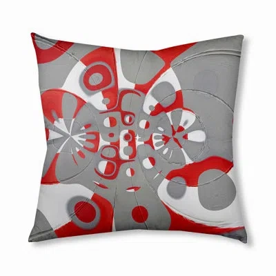 E By Design 197_bohemian & Eclectic Rolling Bubbles Design Tufted Floor Pillow In Red