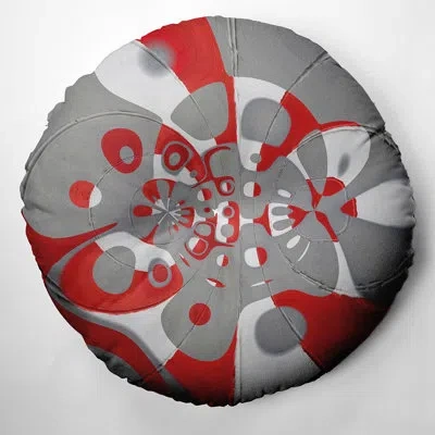 E By Design 198_bohemian & Eclectic Rolling Bubbles Too Design Tufted Floor Pillow In Red