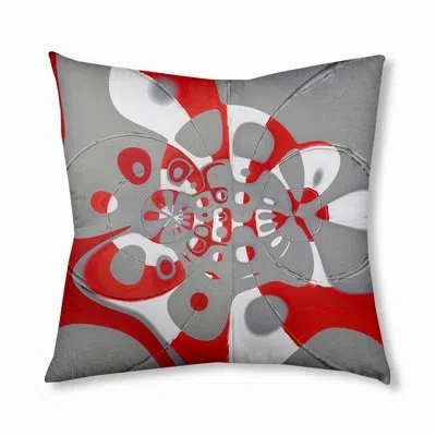 E By Design 199_bohemian & Eclectic Rolling Bubbles Too Design Tufted Floor Pillow In Red