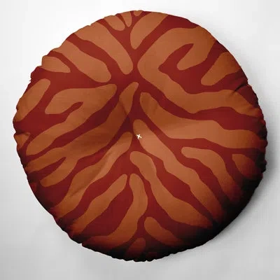 E By Design 1_animal Stripe Design Tufted Floor Pillow In Orange
