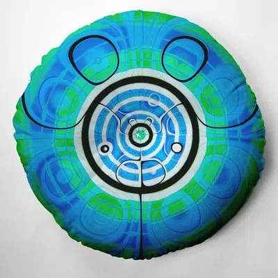 E By Design 206_bohemian & Eclectic Short Circuit Design Tufted Floor Pillow In Green