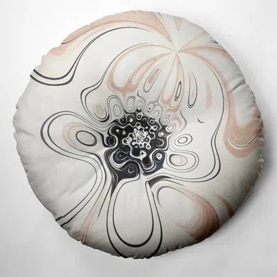 E By Design 210_bohemian & Eclectic Skim Latte Design Tufted Floor Pillow In Ivory
