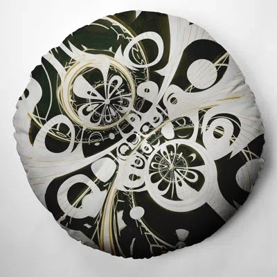 E By Design 216_bohemian & Eclectic Sound Bubbles Design Tufted Floor Pillow In Black