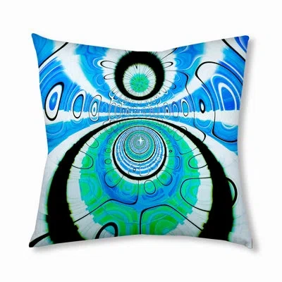 E By Design 219_bohemian & Eclectic Sound Waves Design Tufted Floor Pillow In Blue