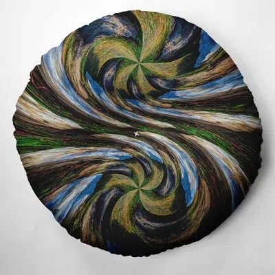 E By Design 220_bohemian & Eclectic Spider Swirl Design Tufted Floor Pillow In Brown