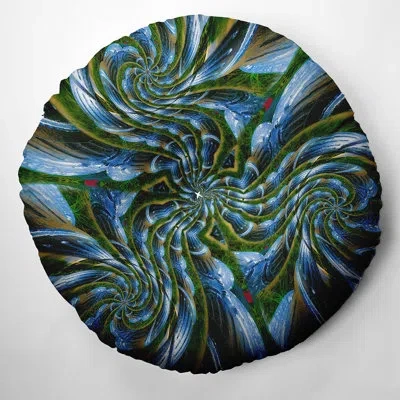 E By Design 222_bohemian & Eclectic Spiderweb Design Tufted Floor Pillow In Green