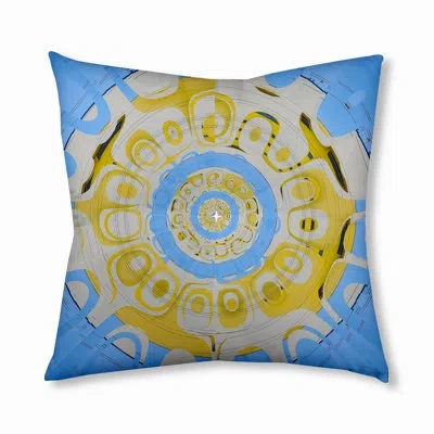 E By Design 227_bohemian & Eclectic Star Burst Design Tufted Floor Pillow In Blue
