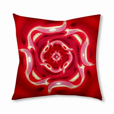 E By Design 22_bohemian & Eclectic Bandana Rose Design Tufted Floor Pillow In Red