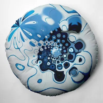 E By Design 232_bohemian & Eclectic Summer Splash Design Tufted Floor Pillow In Blue