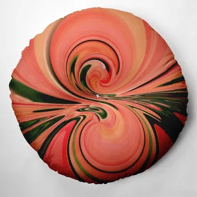 E By Design 236_bohemian & Eclectic Summer Swirl Design Tufted Floor Pillow In Orange
