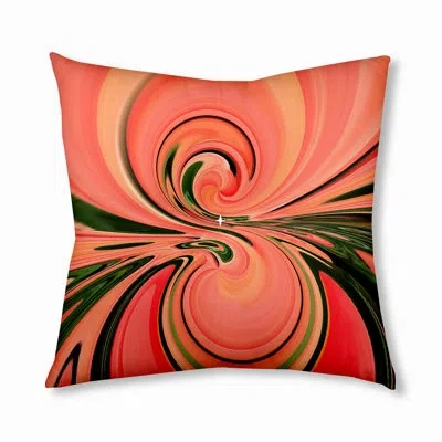 E By Design 237_bohemian & Eclectic Summer Swirl Design Tufted Floor Pillow In Orange