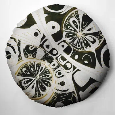 E By Design 238_bohemian & Eclectic Sun Bubbles Design Tufted Floor Pillow In Black