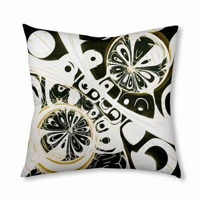 E By Design 239_bohemian & Eclectic Sun Bubbles Design Tufted Floor Pillow In Black