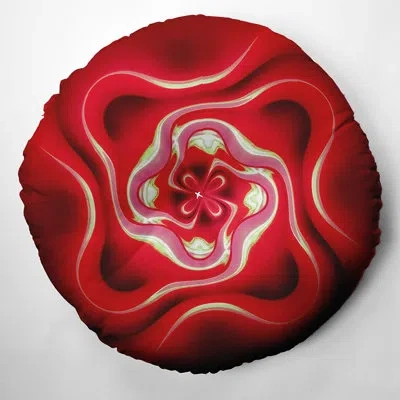 E By Design 23_bohemian & Eclectic Bandana Scrunchy Design Tufted Floor Pillow In Red