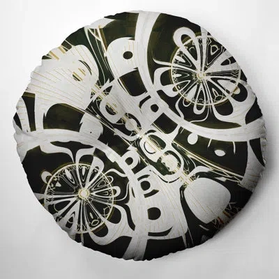 E By Design 240_bohemian & Eclectic Sun Wheels Design Tufted Floor Pillow In Black