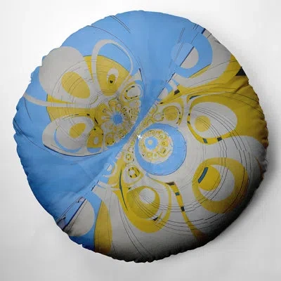 E By Design 244_bohemian & Eclectic Sunshine And Sky Design Tufted Floor Pillow In Blue