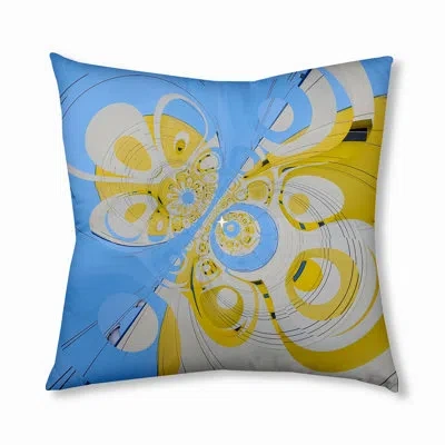 E By Design 245_bohemian & Eclectic Sunshine And Sky Design Tufted Floor Pillow In Blue