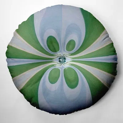 E By Design 246_bohemian & Eclectic Swamp Design Tufted Floor Pillow In Green