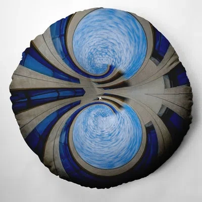E By Design 254_bohemian & Eclectic Twin Pools Design Tufted Floor Pillow In Blue