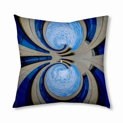 E By Design 255_bohemian & Eclectic Twin Pools Design Tufted Floor Pillow In Blue