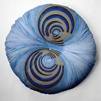 E By Design 256_bohemian & Eclectic Twin Tides Design Tufted Floor Pillow In Blue
