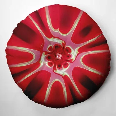 E By Design 25_bohemian & Eclectic Bandana Star Design Tufted Floor Pillow In Red
