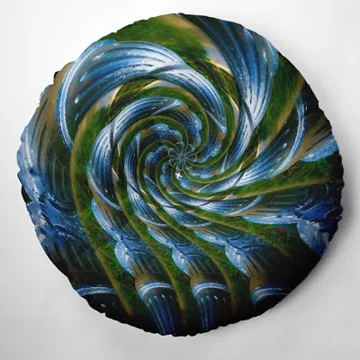E By Design 270_bohemian & Eclectic Waterfall Design Tufted Floor Pillow In Green