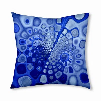 E By Design 274_bohemian & Eclectic Wave Pool Design Tufted Floor Pillow In Blue