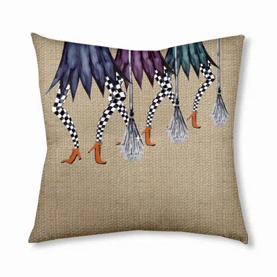 E By Design 299_esmerelda Trippled Halloween Design Tufted Floor Pillow In Taupe