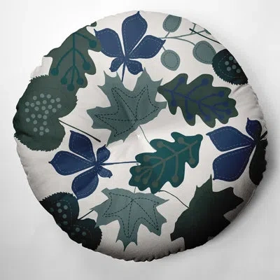 E By Design 300_fall Leaves Fall Design Tufted Floor Pillow In Green