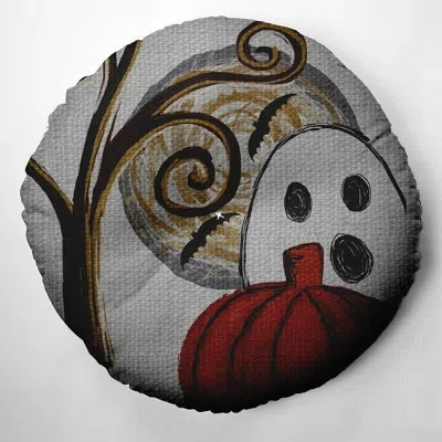 E By Design 302_fall Leaves Fall Design Tufted Floor Pillow In Grey