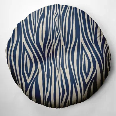 E By Design 309_feather Pattern Fall Design Tufted Floor Pillow In Blue