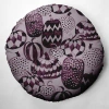 E By Design 310_feather Pattern Fall Design Tufted Floor Pillow In Purple