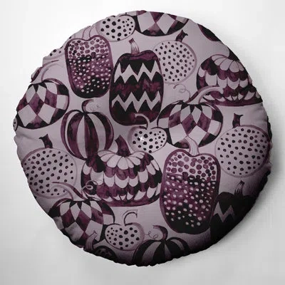 E By Design 310_feather Pattern Fall Design Tufted Floor Pillow In Purple