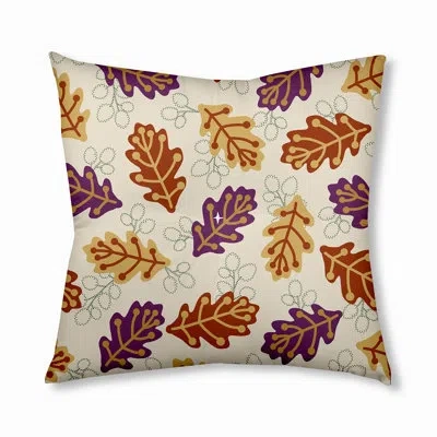 E By Design 313_feather Pattern Fall Design Tufted Floor Pillow In Orange