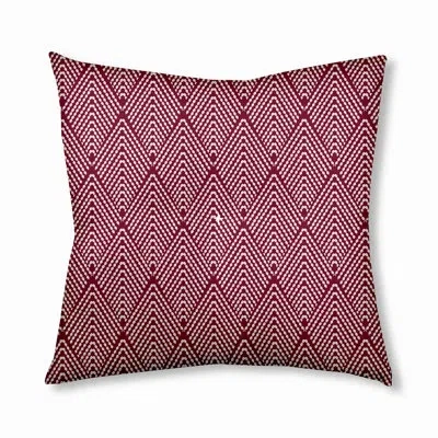 E By Design 314_feather Pattern Fall Design Tufted Floor Pillow In Red