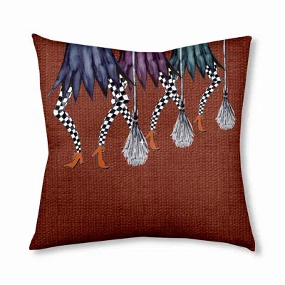 E By Design 317_feather Pattern Fall Design Tufted Floor Pillow In Orange