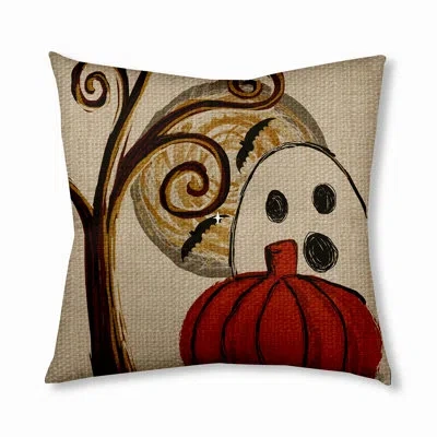 E By Design 327_ooky Spooky Halloween Design Tufted Floor Pillow In Taupe