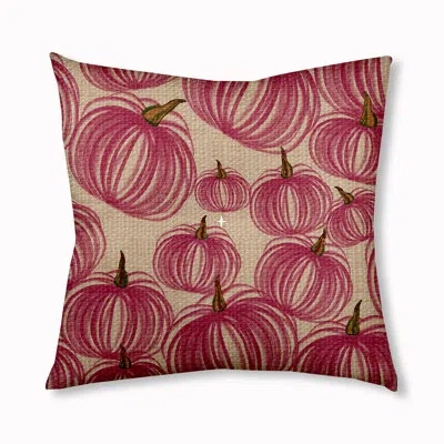 E By Design 333_pumpkins-a-plenty Fall Design Tufted Floor Pillow In Purple,ivory