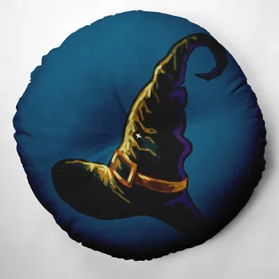 E By Design 344_witchcraft Halloween Design Tufted Floor Pillow In Blue