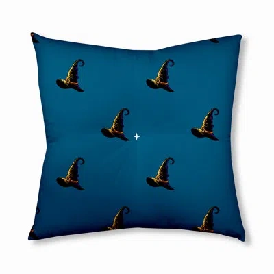 E By Design 349_witches Brew Halloween Design Tufted Floor Pillow In Blue
