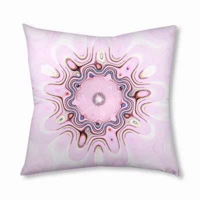 E By Design 55_bohemian & Eclectic Blush Flower Design Tufted Floor Pillow In Pink