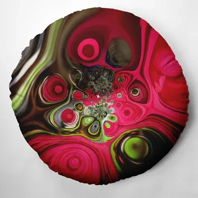 E By Design 68_bohemian & Eclectic Candy Eyes Design Tufted Floor Pillow In Pink