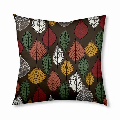 E By Design 6_autumn Leaves Design Tufted Floor Pillow In Brown