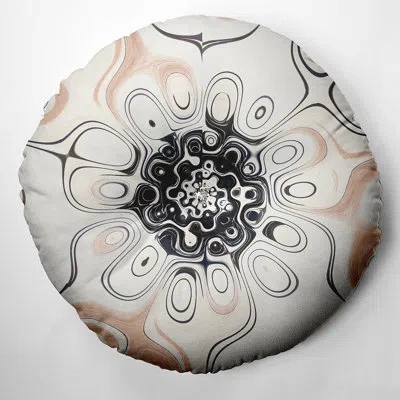 E By Design 70_bohemian & Eclectic Cappuchino Design Tufted Floor Pillow In Ivory
