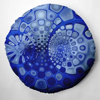 E By Design 74_bohemian & Eclectic Cog Design Tufted Floor Pillow In Blue
